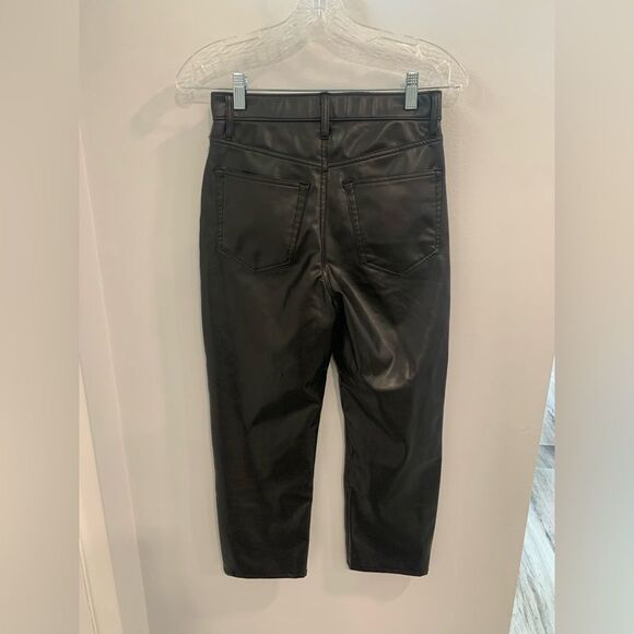 Abercrombie & Fitch Black Straight Ankle Leg faux pant with Sleek Finish - Picture 2 of 14